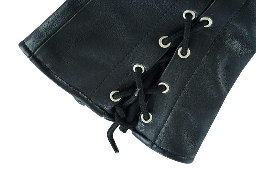 DS Women's Black Thigh High Leather Side Lace Leggings Chaps & Pants Renegade Classics