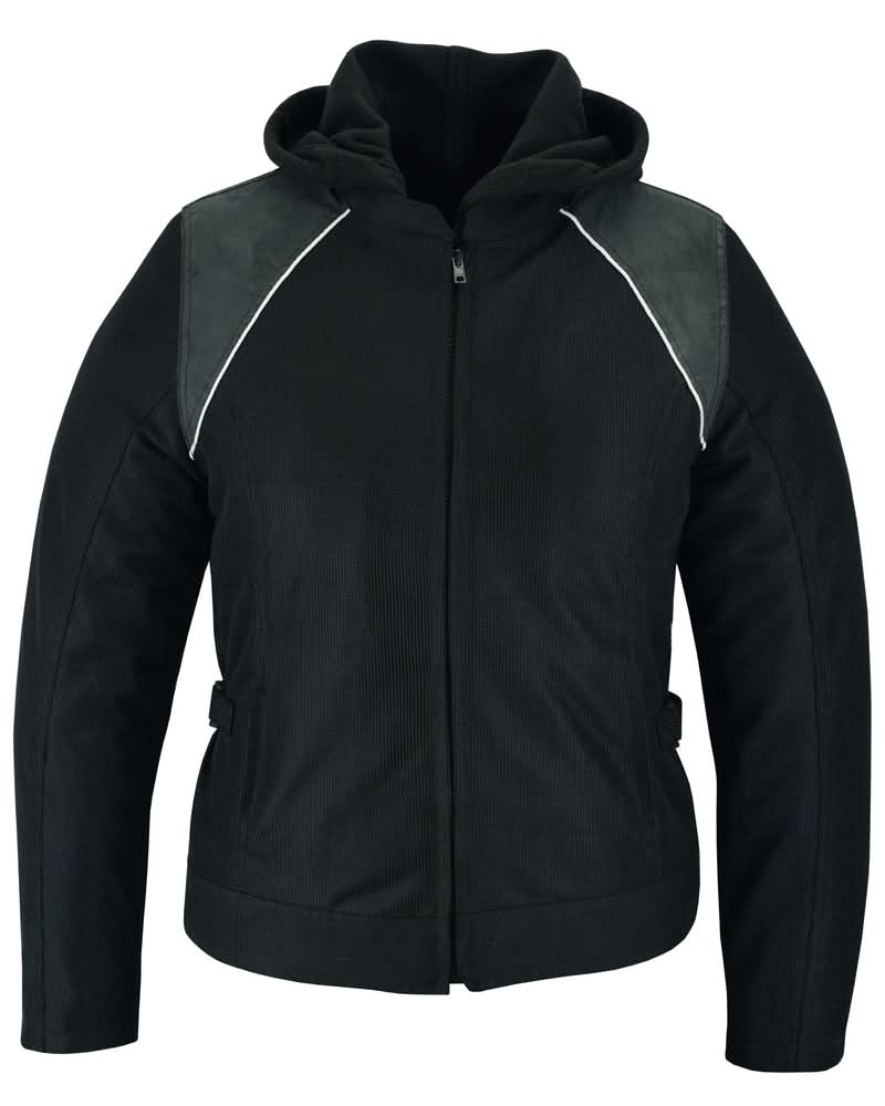 Darkstream Women's Mesh Motorcycle Jacket - Black/ Black Tone Reflective Women's Textile Jackets Renegade Classics