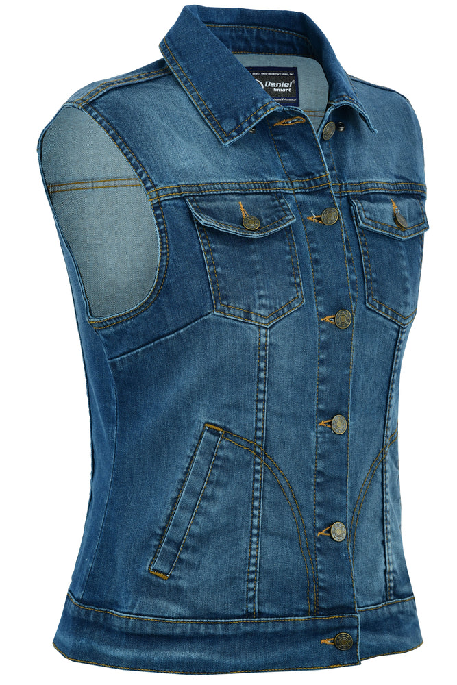 Motorcycle Denim Vest Women