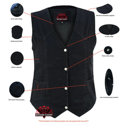 Breezy womens denim vest