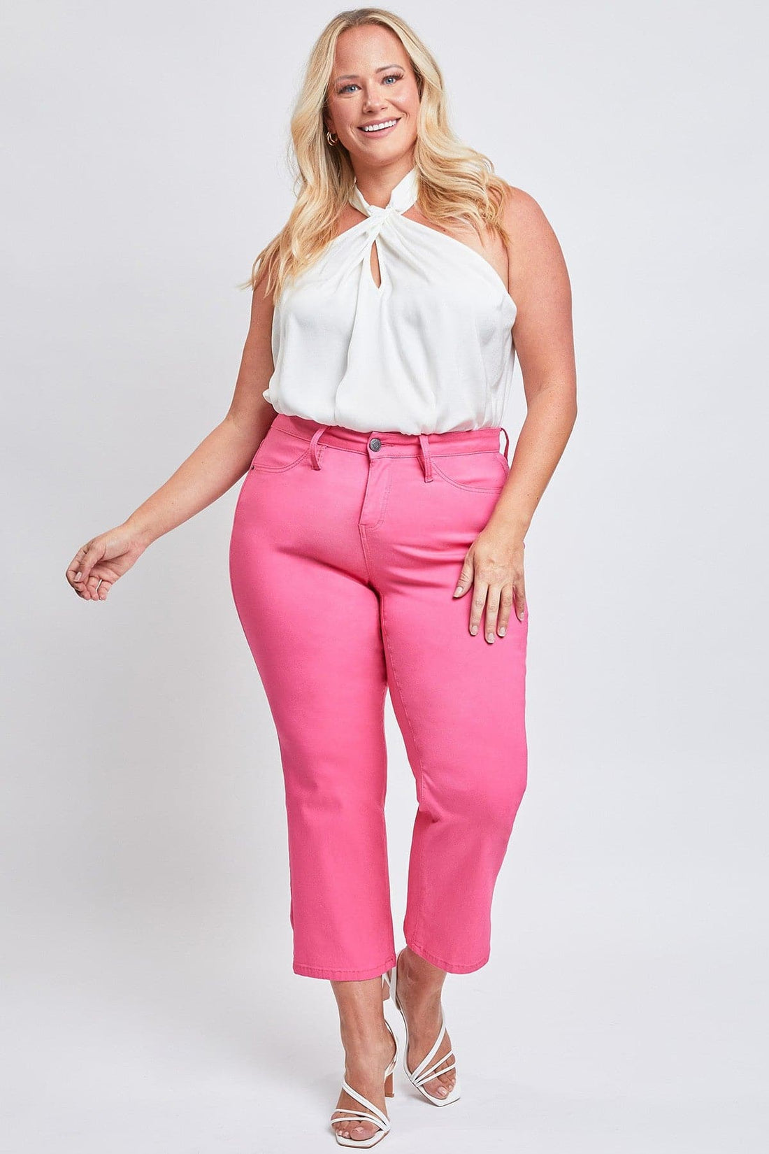 Women's Plus Hyperstretch Cropped Wide Leg Pants