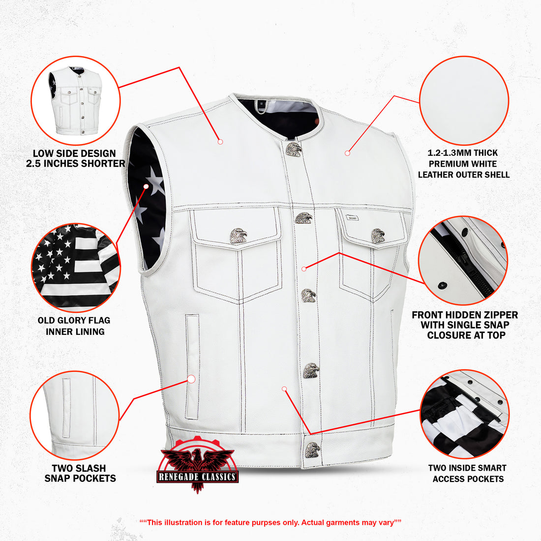 Glory Ride – Men’s Motorcycle Leather Vest