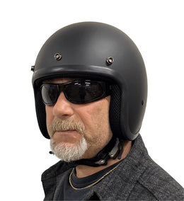 BADASS OPEN FACE 3/4 BARE BONES SMALLEST DOT CERTIFIED OPEN FACE MOTORCYCLE HELMET