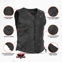 Clara Women's leather motorcycle vest
