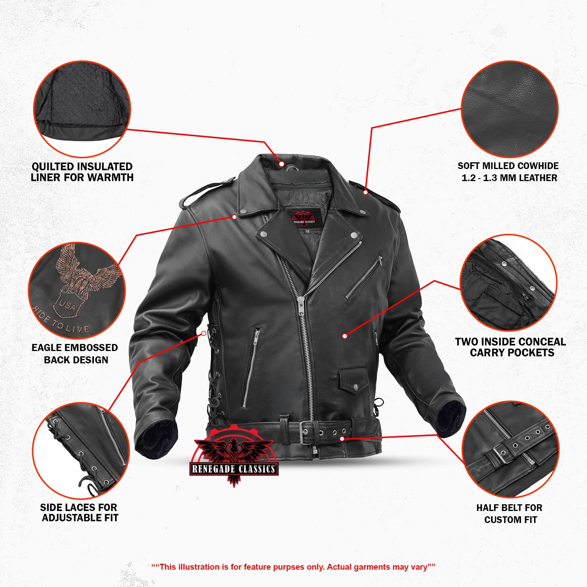 Freedom Rider Black Men's Leather Jacket - Renegade Classics