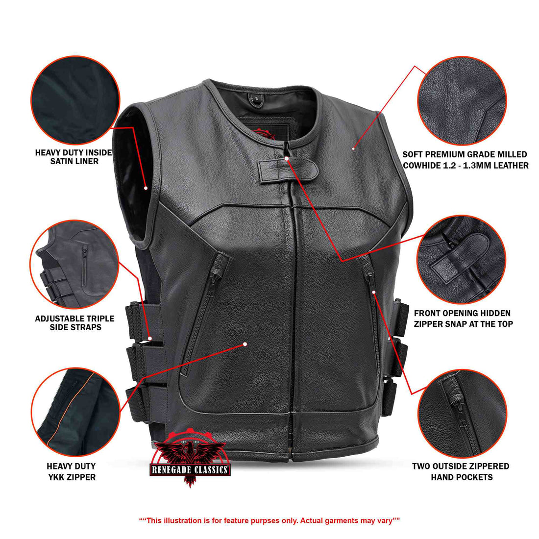 Urbella Women's leather motorcycle vest