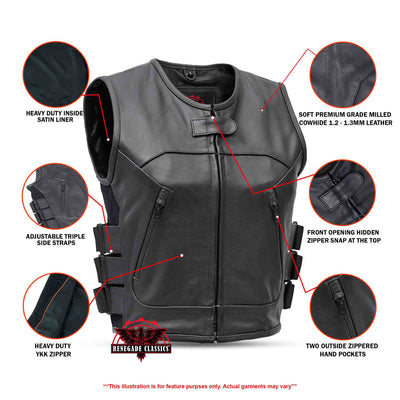 Urbella Women's leather motorcycle vest