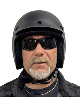 BADASS OPEN FACE 3/4 BARE BONES SMALLEST DOT CERTIFIED OPEN FACE MOTORCYCLE HELMET