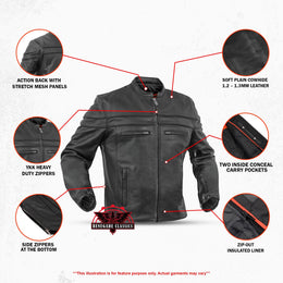 Ashster Leather Motorcycle Jacket