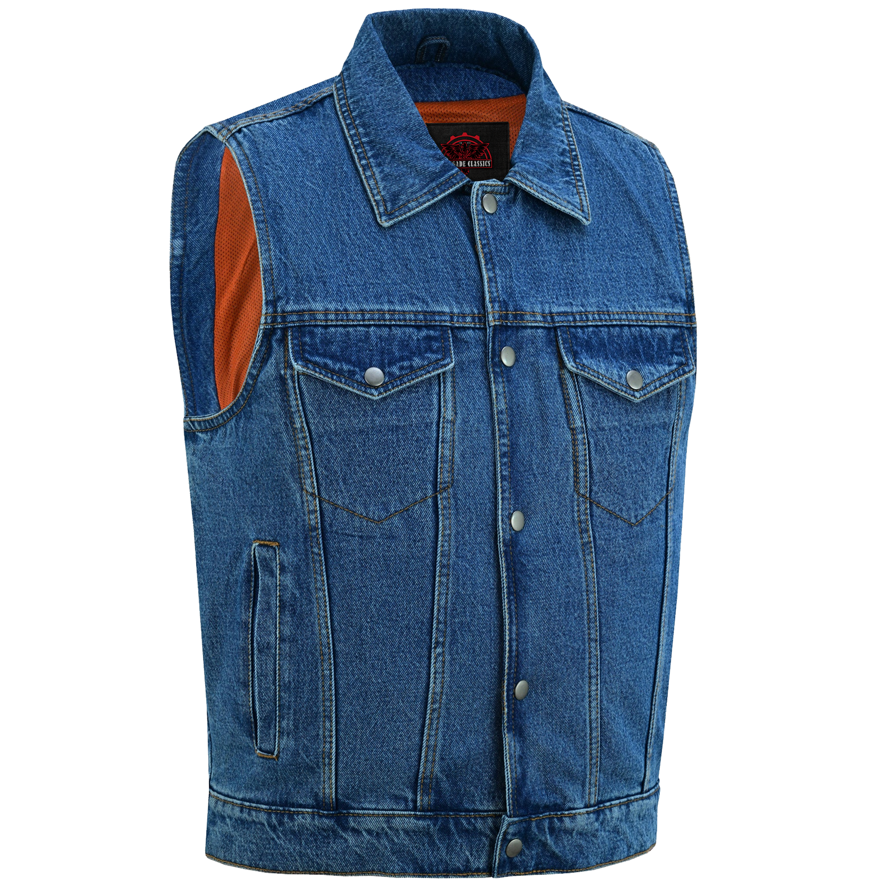 Blackguard  Men's  Blue Denim Motorcycle Vest