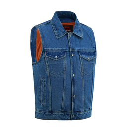 Blackguard  Men's  Blue Denim Motorcycle Vest