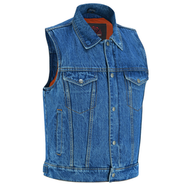 Thunder jack Blue Men's  denim motorcycle vest