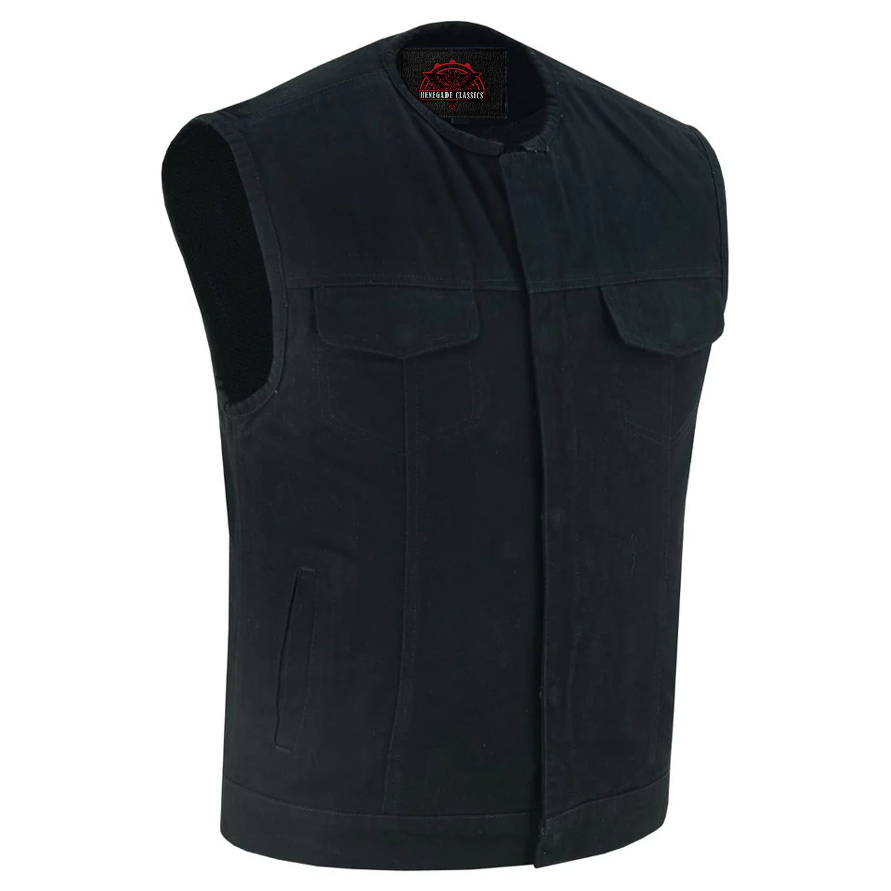 Nightcore Mens Black Denim Motorcycle Vest