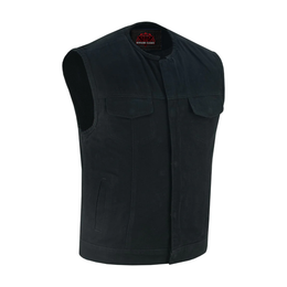 Nightcore Mens Black Denim Motorcycle Vest
