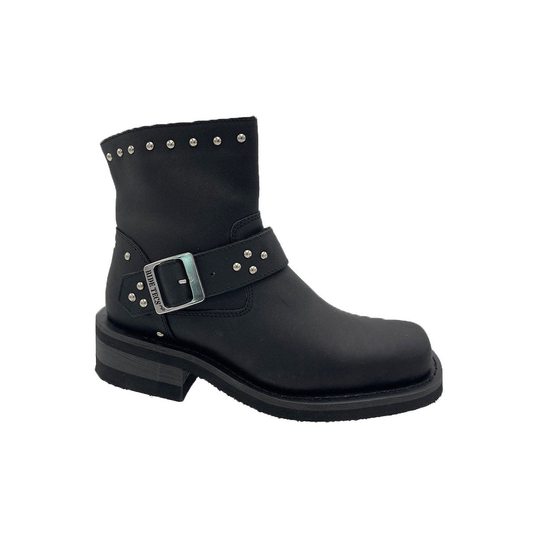 8811M Women's 8" Heeled Buckle Biker Boot Women's Footwear Adtec Footwear
