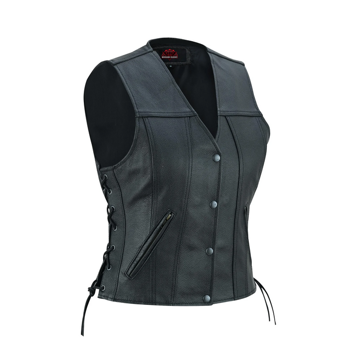Aura Blaze Women's leather motorcycle vest