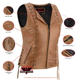 Delice Women's leather motorcycle vest