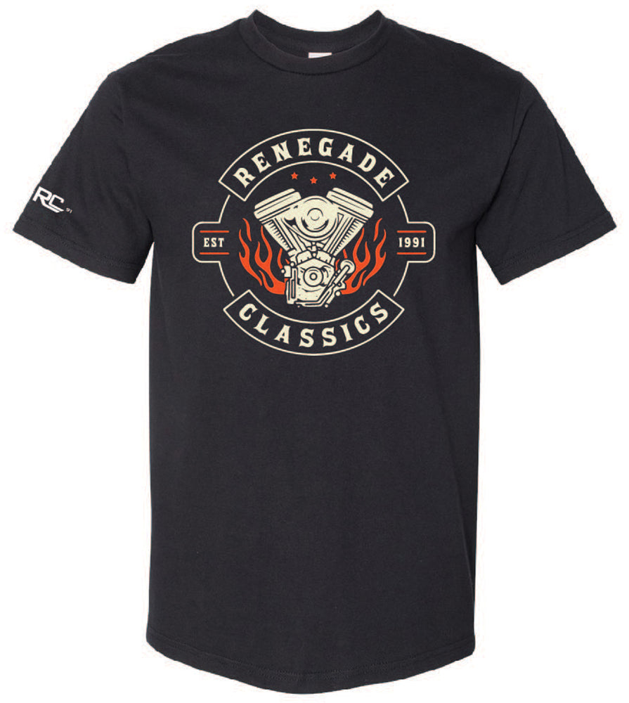 RC Rocker Vintage Black Mens Motorcycle T-Shirt Men's Shirts Renegade Classics