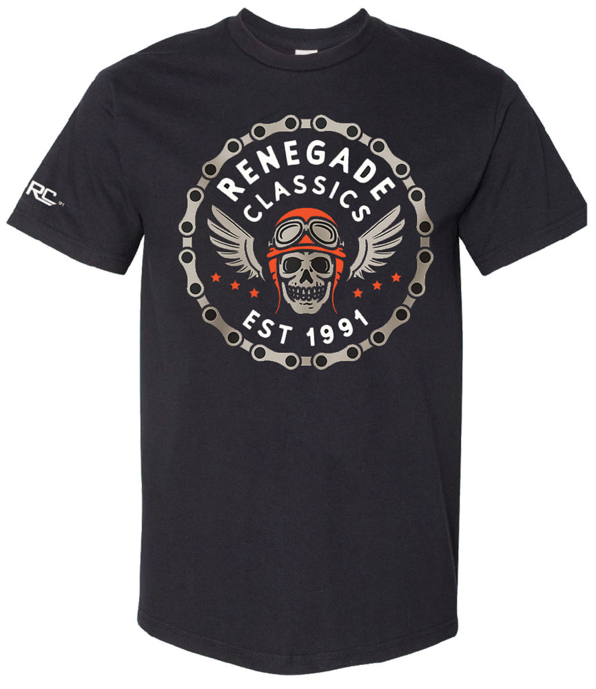 RC Chain Skull Graphic Mens Motorcycle T Shirt Men's Shirts Renegade Classics