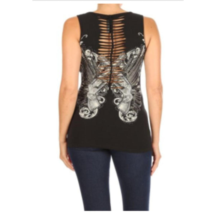 Women’s BLACK Edgy Pistol Tank Top