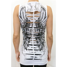 Women’s Angel Wings White V Neck Top Womens Shirts Renegade Classics