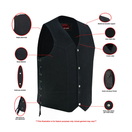 Rustborn Men's  Denim Motorcycle Vest