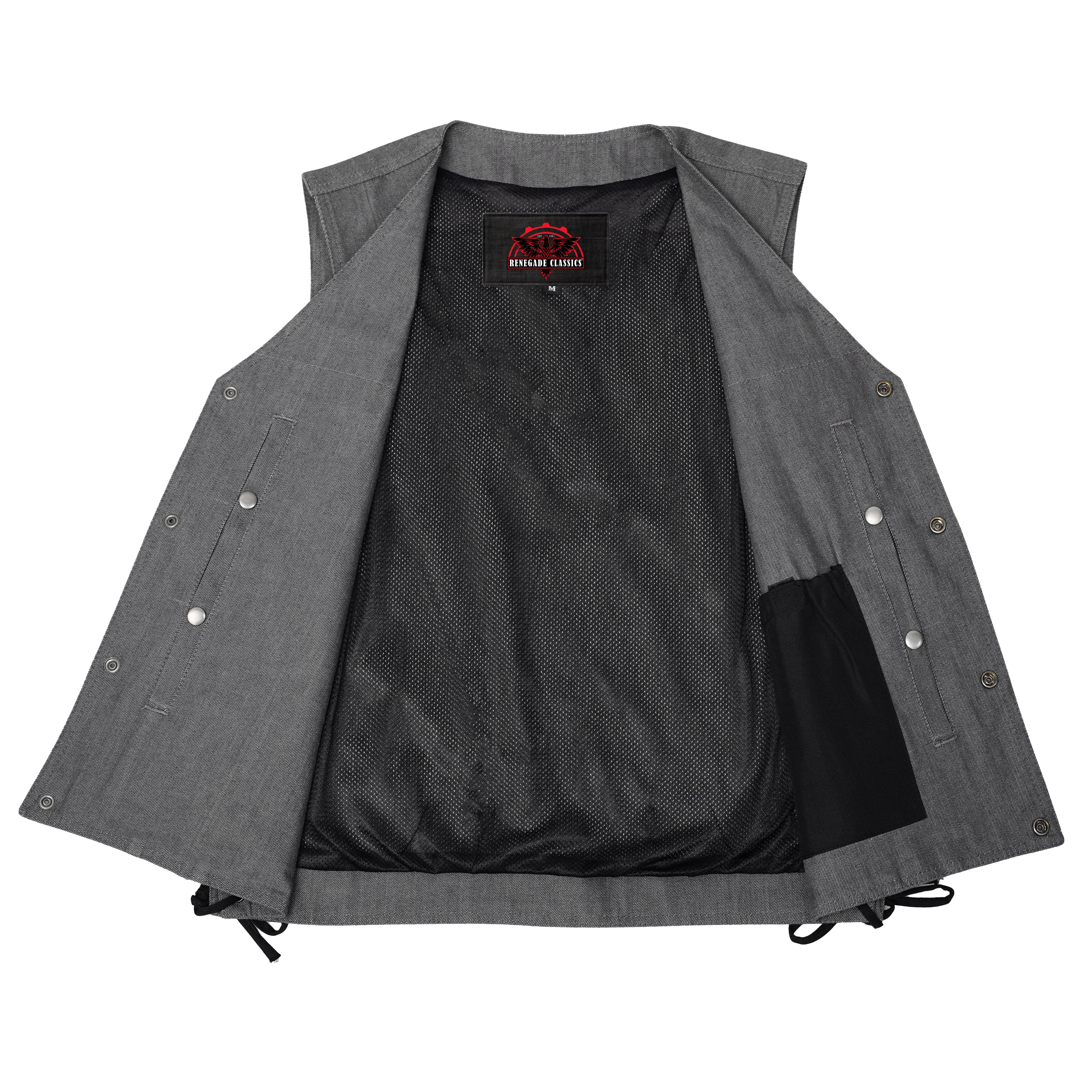 Stormcraft Men's Gray Denim Motorcycle Vest