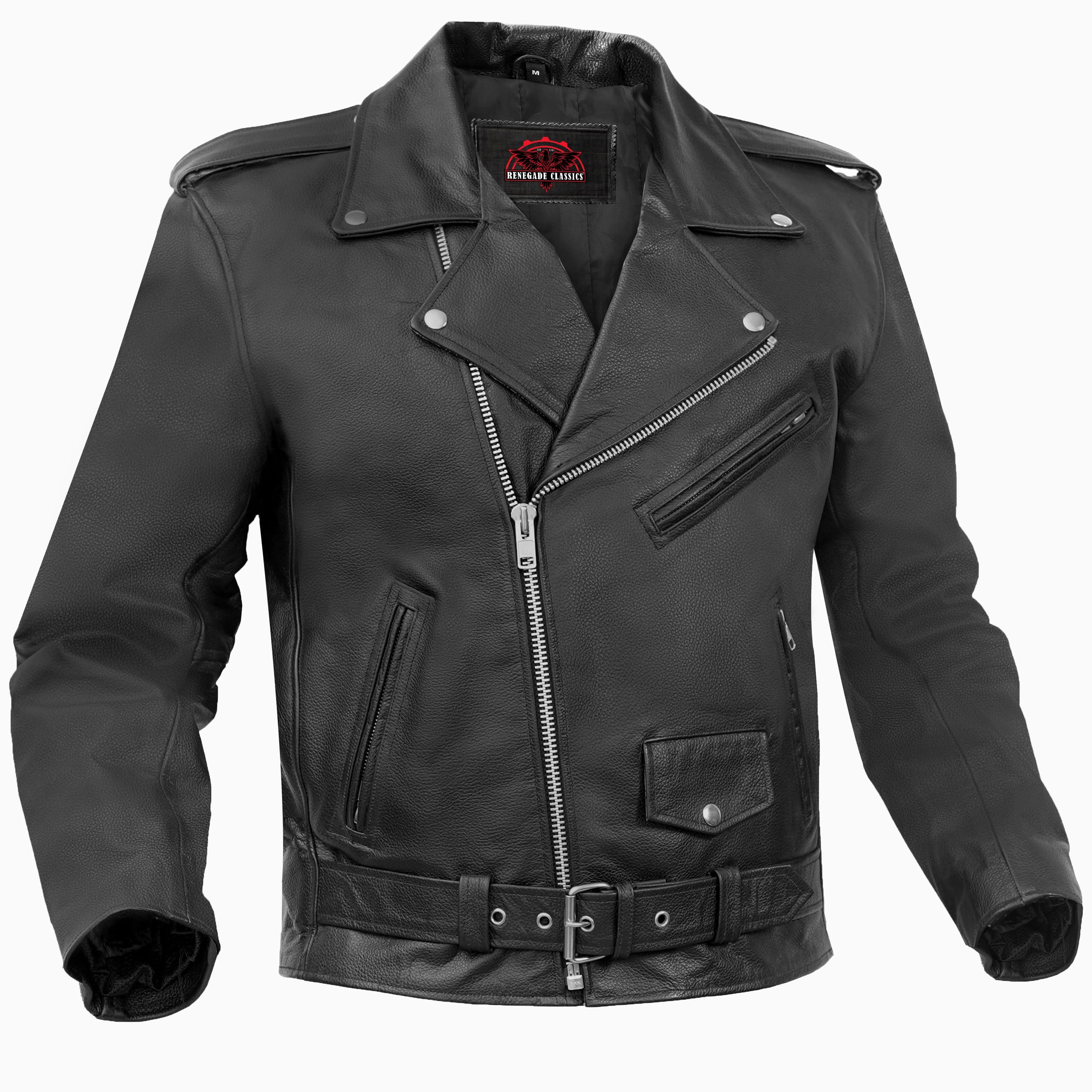 Plain Arnold Men's Premium Black Leather Motorcycle Jacket