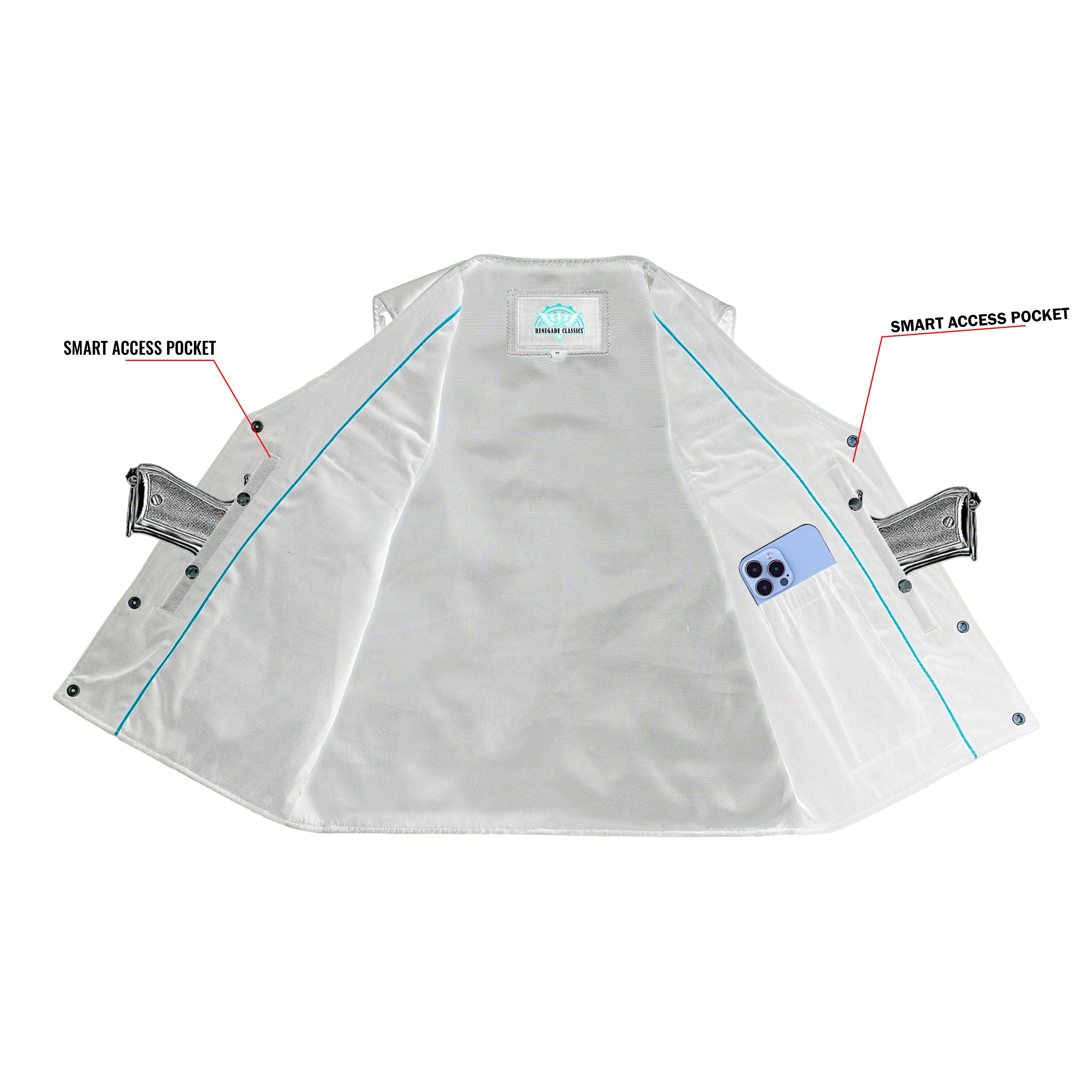 Wild Nickel  Men's  Leather Motorcycle Vest - Black