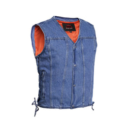 Seawaves Men's Blue Denim Motorcycle Vest