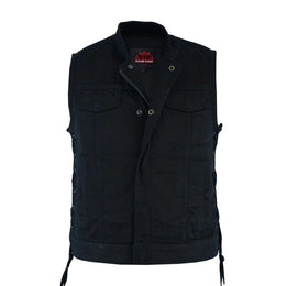 Dark Blossom Black womens denim vest
