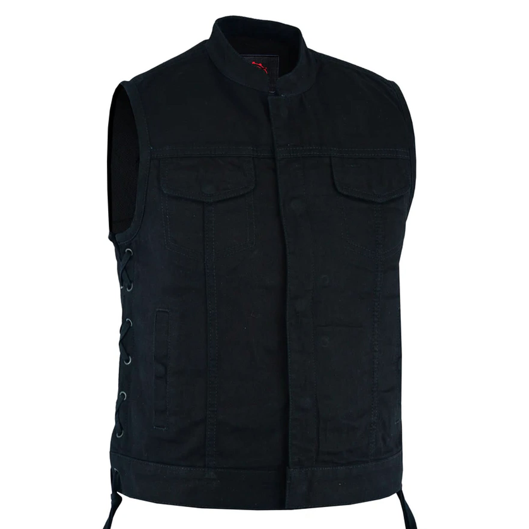 Dark Blossom Black womens denim vest