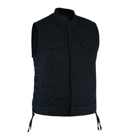 Dark Blossom Black womens denim vest