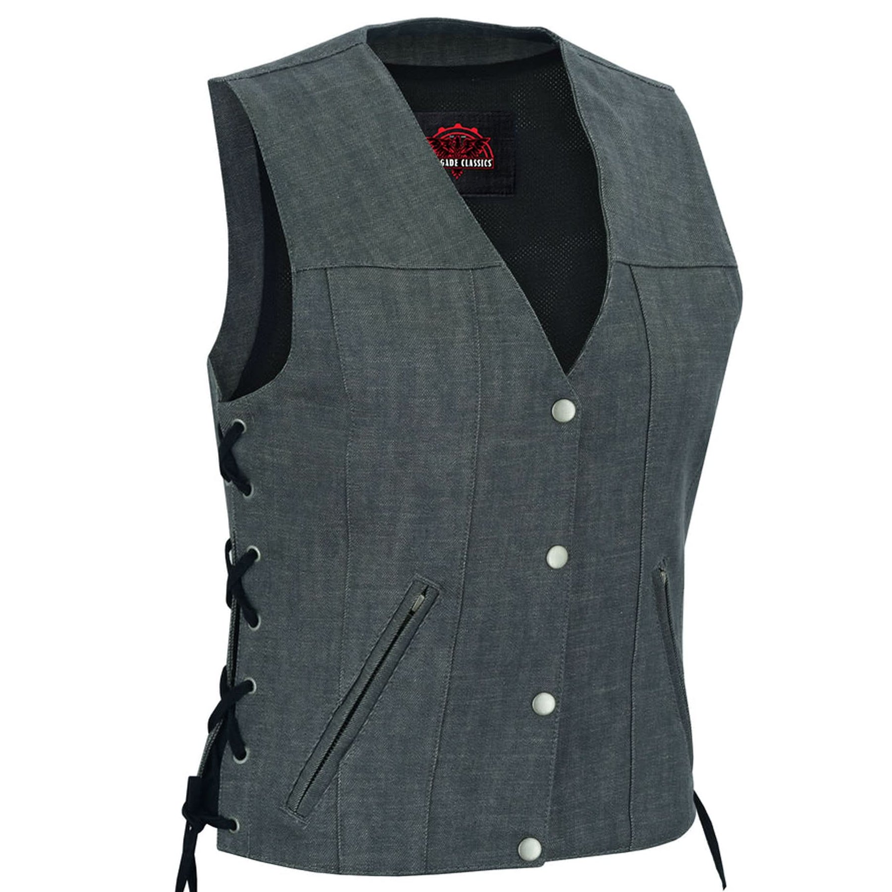 Storm Gray womens denim vest