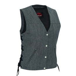 Storm Gray womens denim vest