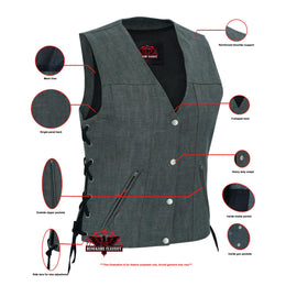 Storm Gray womens denim vest