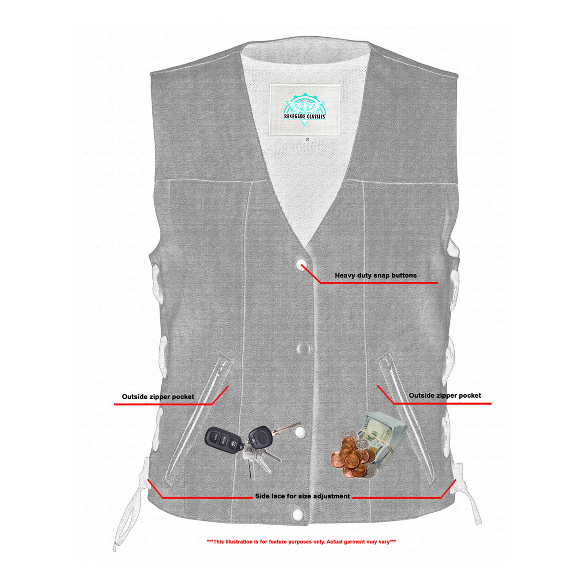 Storm Gray womens denim vest