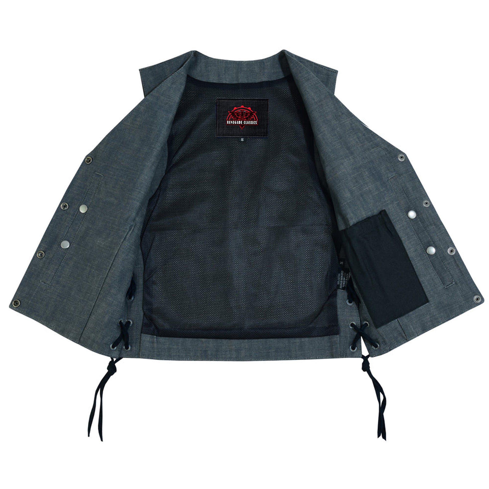 Storm Gray womens denim vest