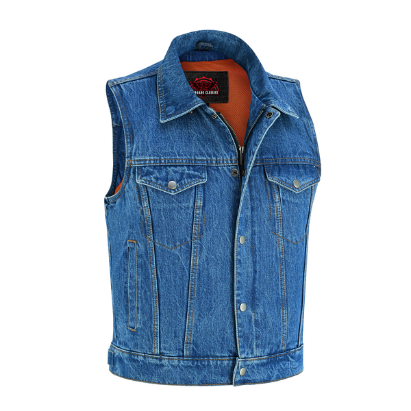 Thunder jack Blue Men's denim motorcycle vest – Renegade