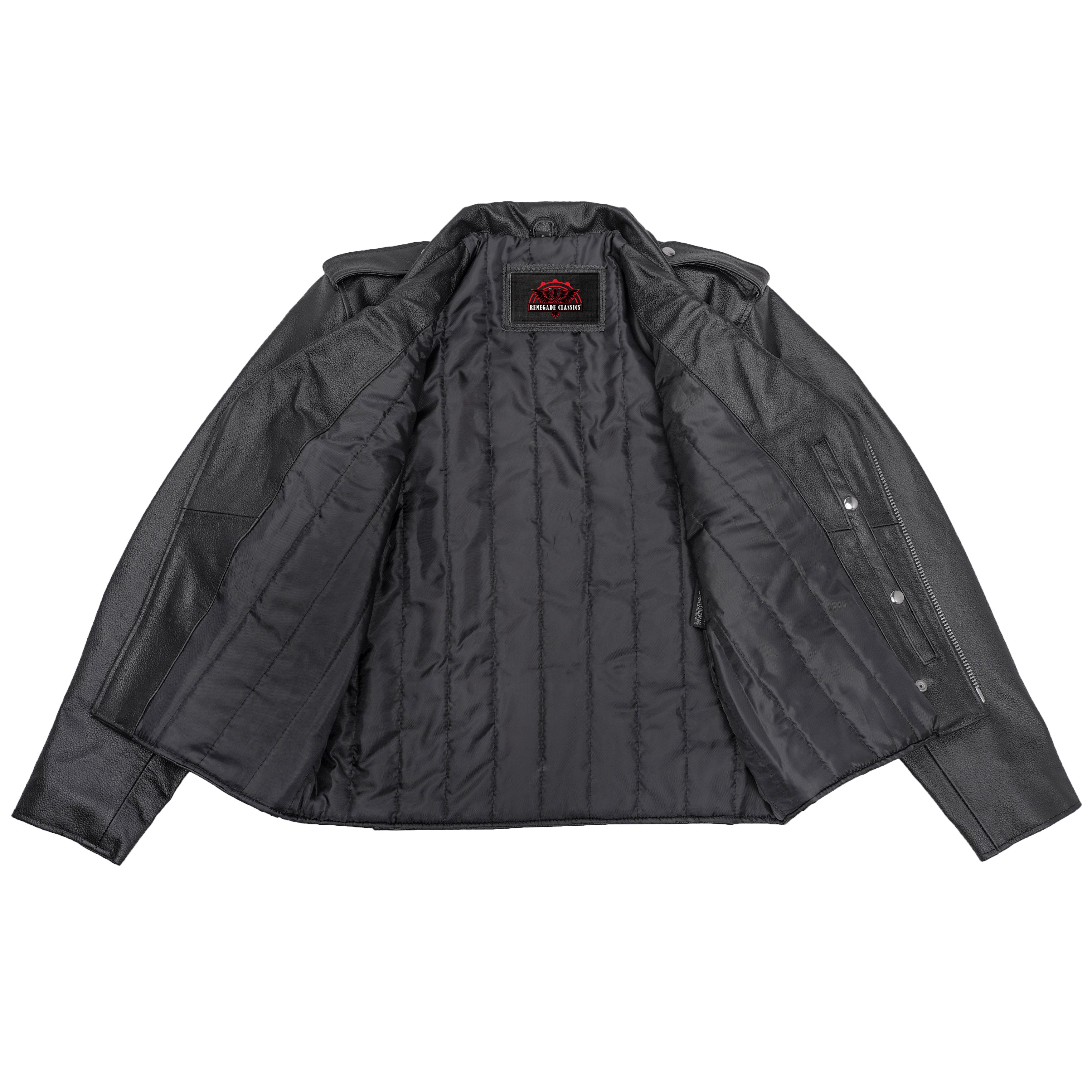Classic Star Black Men's Leather Motorcycle Jacket