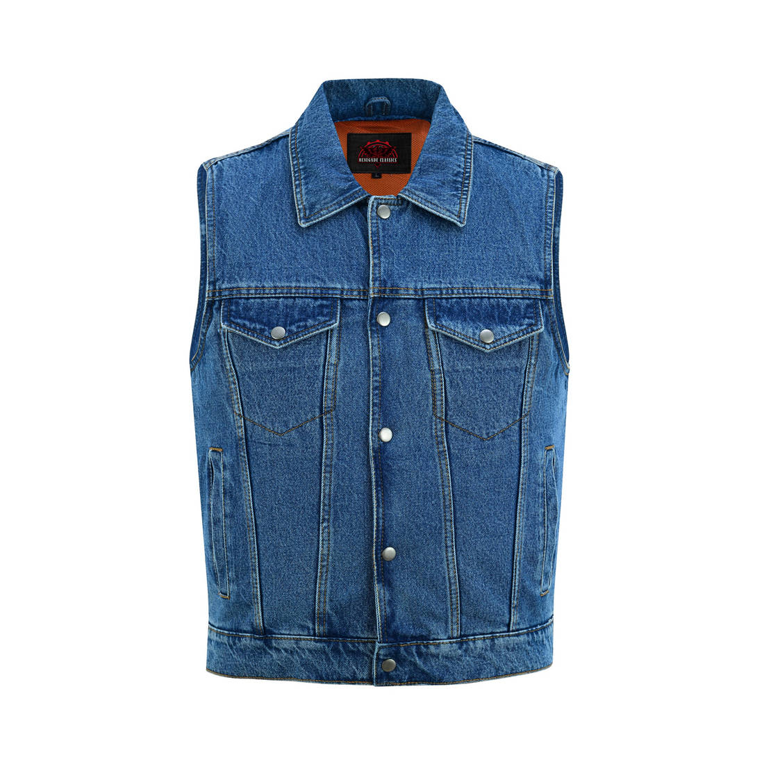 Blackguard  Men's  Blue Denim Motorcycle Vest