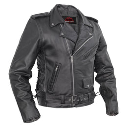 Classic Star Black Men's Leather Motorcycle Jacket