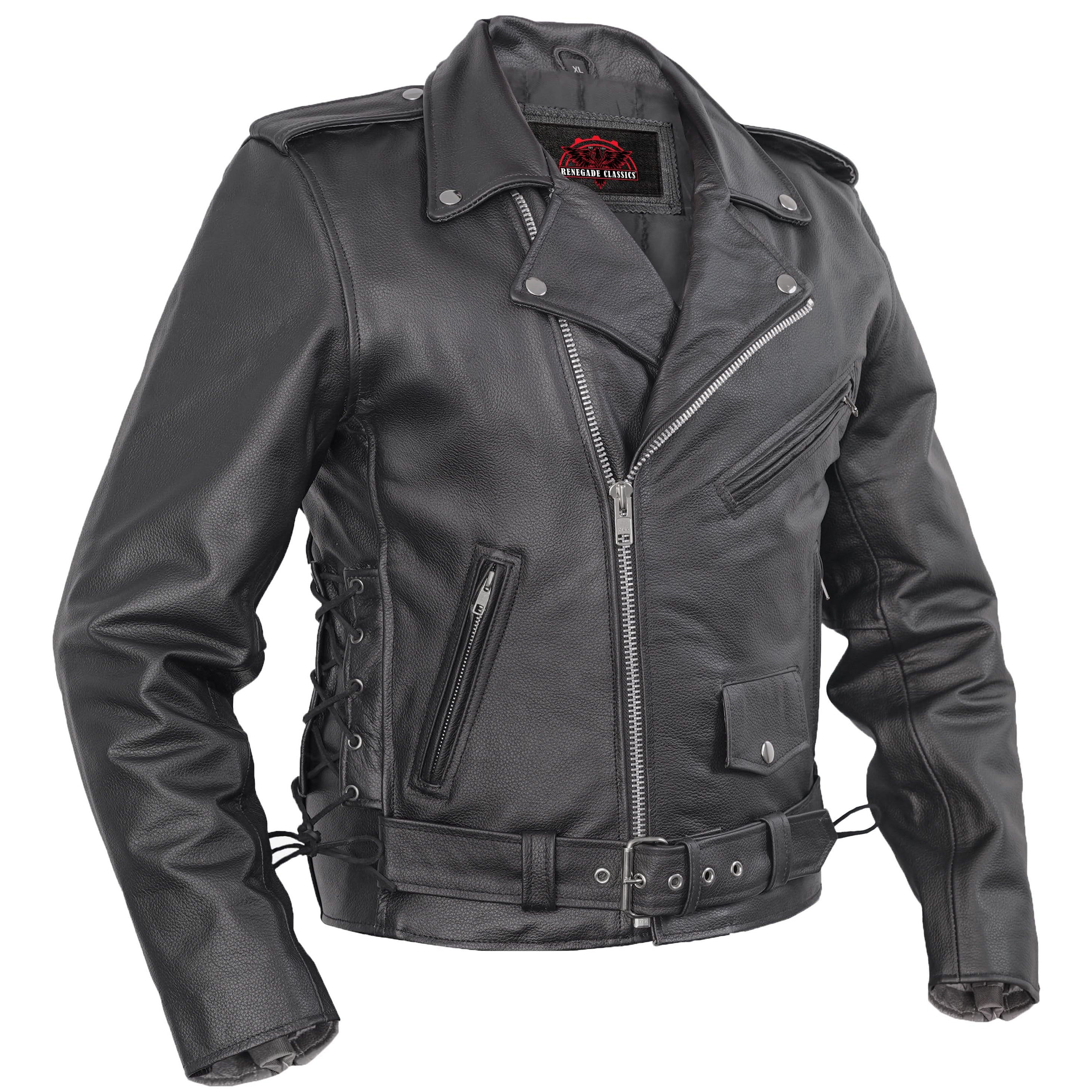 Classic Star Black Men's Leather Motorcycle Jacket
