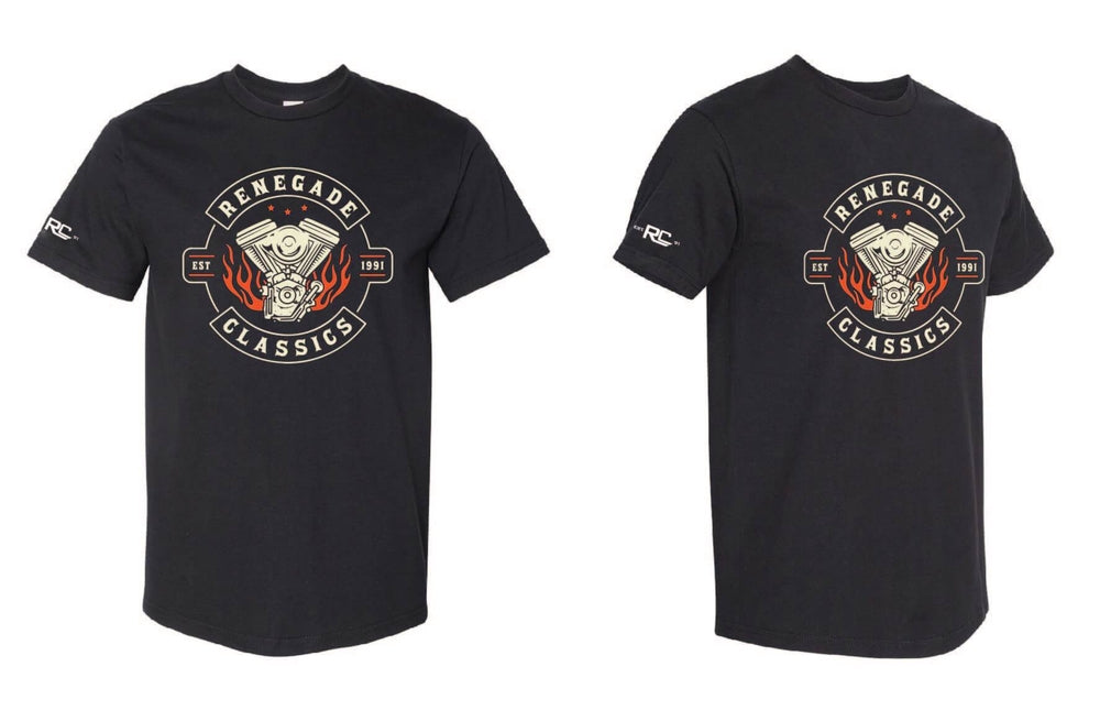 RC Rocker Vintage Black Mens Motorcycle T-Shirt Men's Shirts Renegade Classics