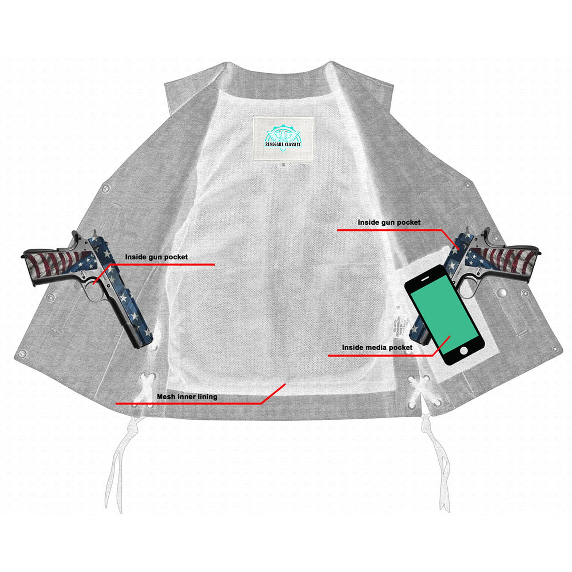 Storm Gray womens denim vest