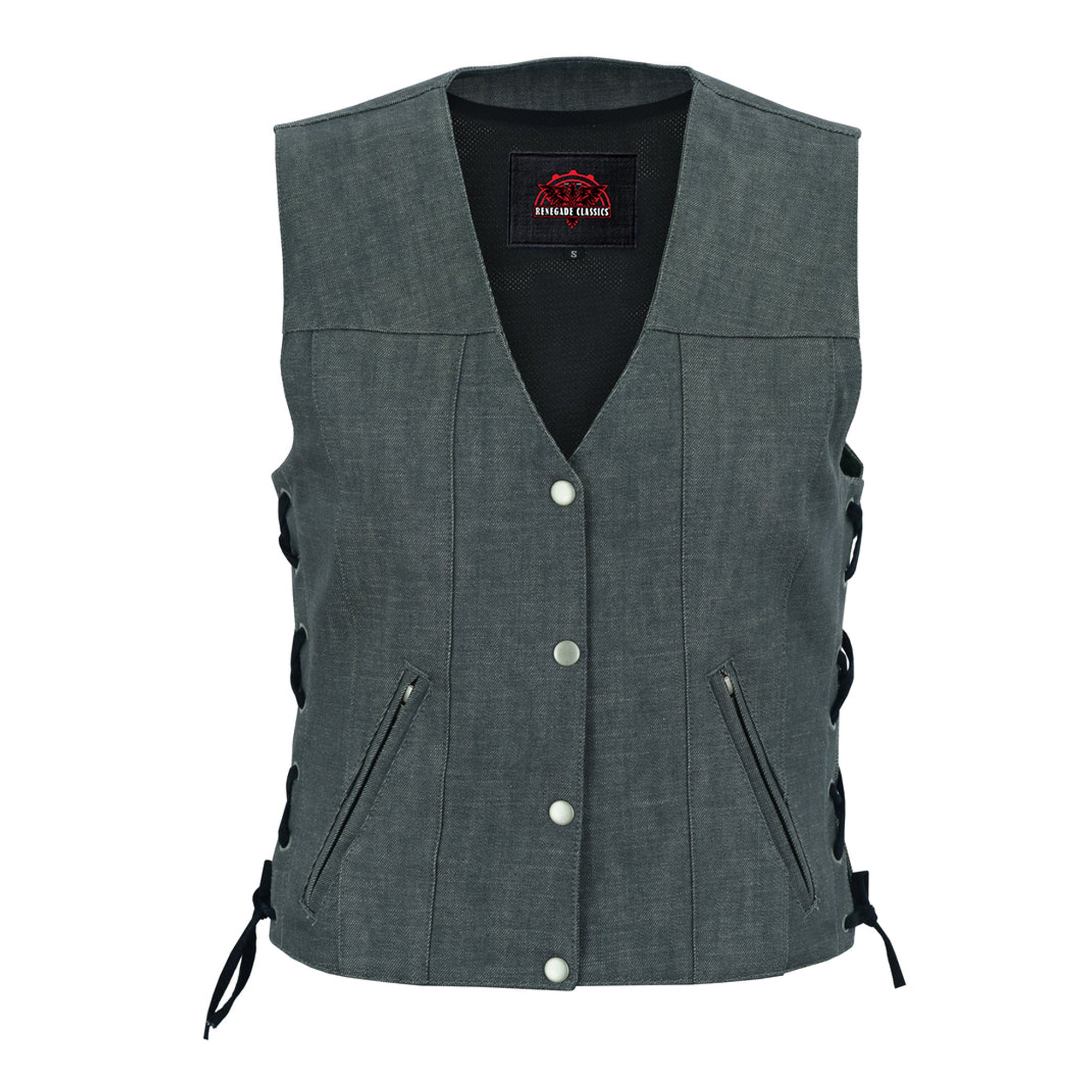 Storm Gray womens denim vest
