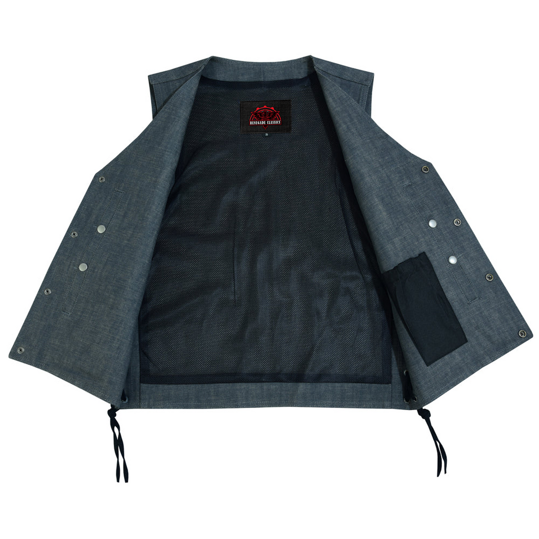 Stormcraft Men's Gray Denim Motorcycle Vest