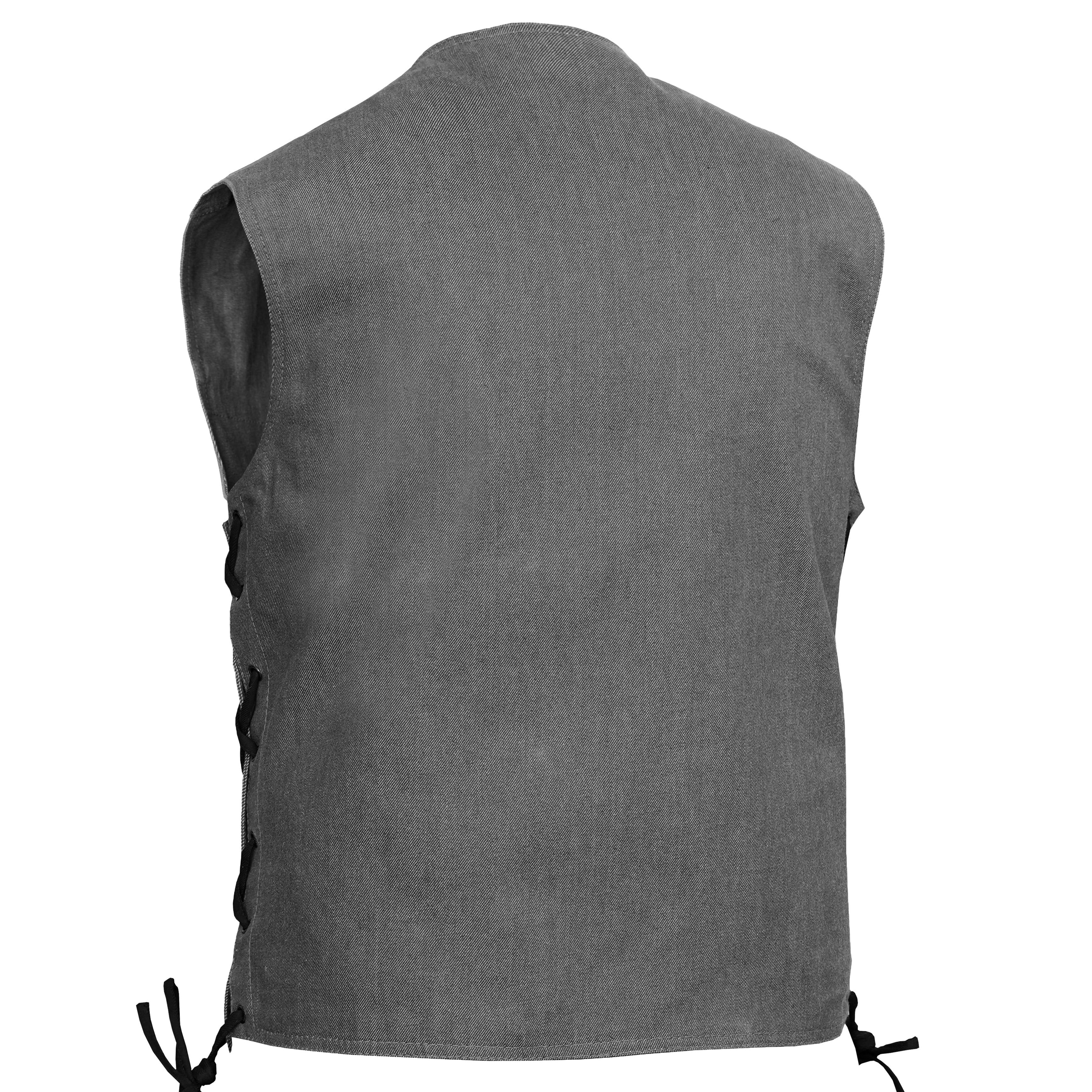 Stormcraft Men's Gray Denim Motorcycle Vest