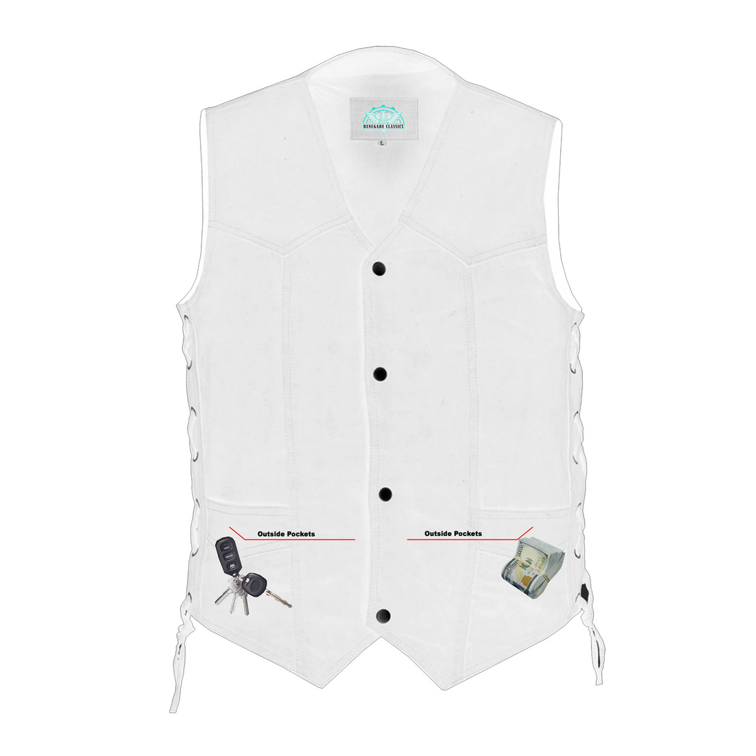 Rustborn Men's  Denim Motorcycle Vest