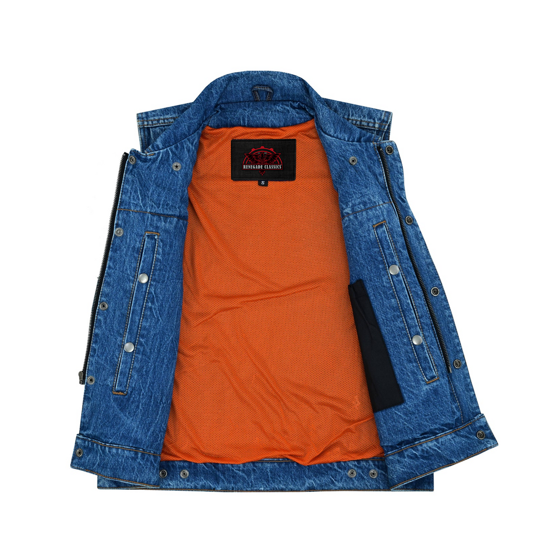 Blackguard  Men's  Blue Denim Motorcycle Vest